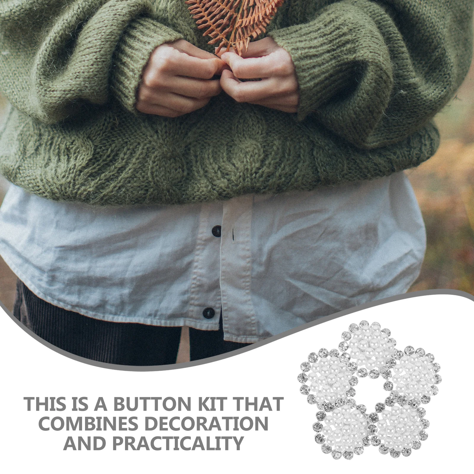 

5pcs Zinc Alloy Rhinestone Shiny Wear-Resistant Sewing Buttons For Diy Clothing Repair Elegant Knitting Buttons Coat Accessories