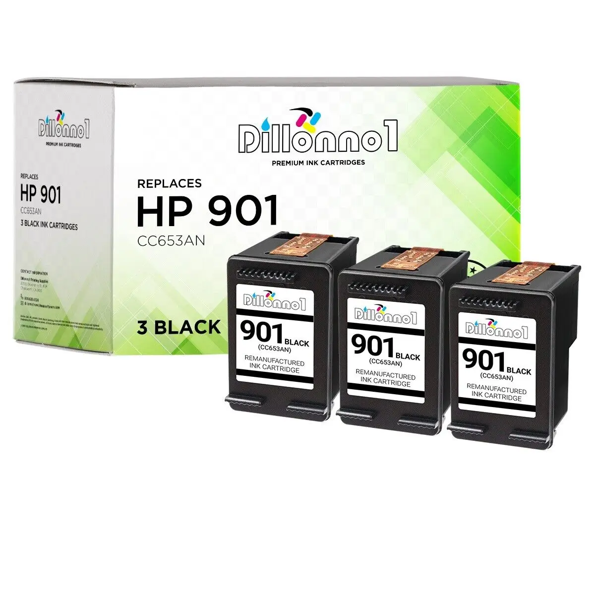 

3PK 901 Black (CC653A) Ink Cartridges For HP Officejet J4524 J4540 J4550 J4580