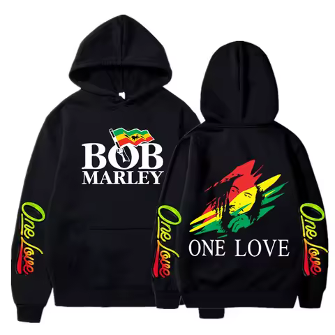 Rapper Bob Marley Hoodies Legend Reggae One Love Hooded Sweatshirts Men Women Fashion Long Sleeve Oversized Pullovers Streetwear