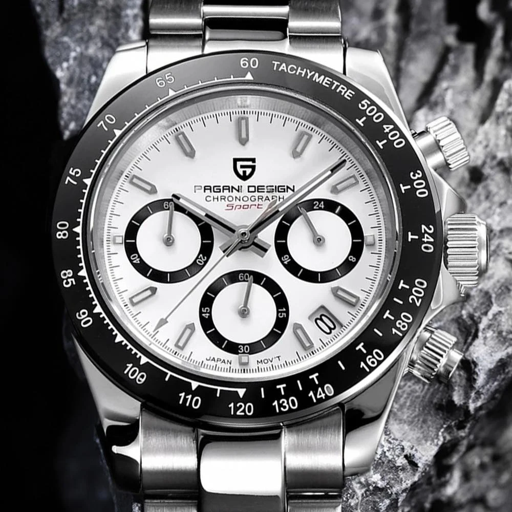 PAGANI DESIGN 2026 New 40MM Classic Retro Series Multi Functional Men Quartz Watch Sapphire Glass Stainless Steel 100 Waterproof Chronograph Watches for Men Gift