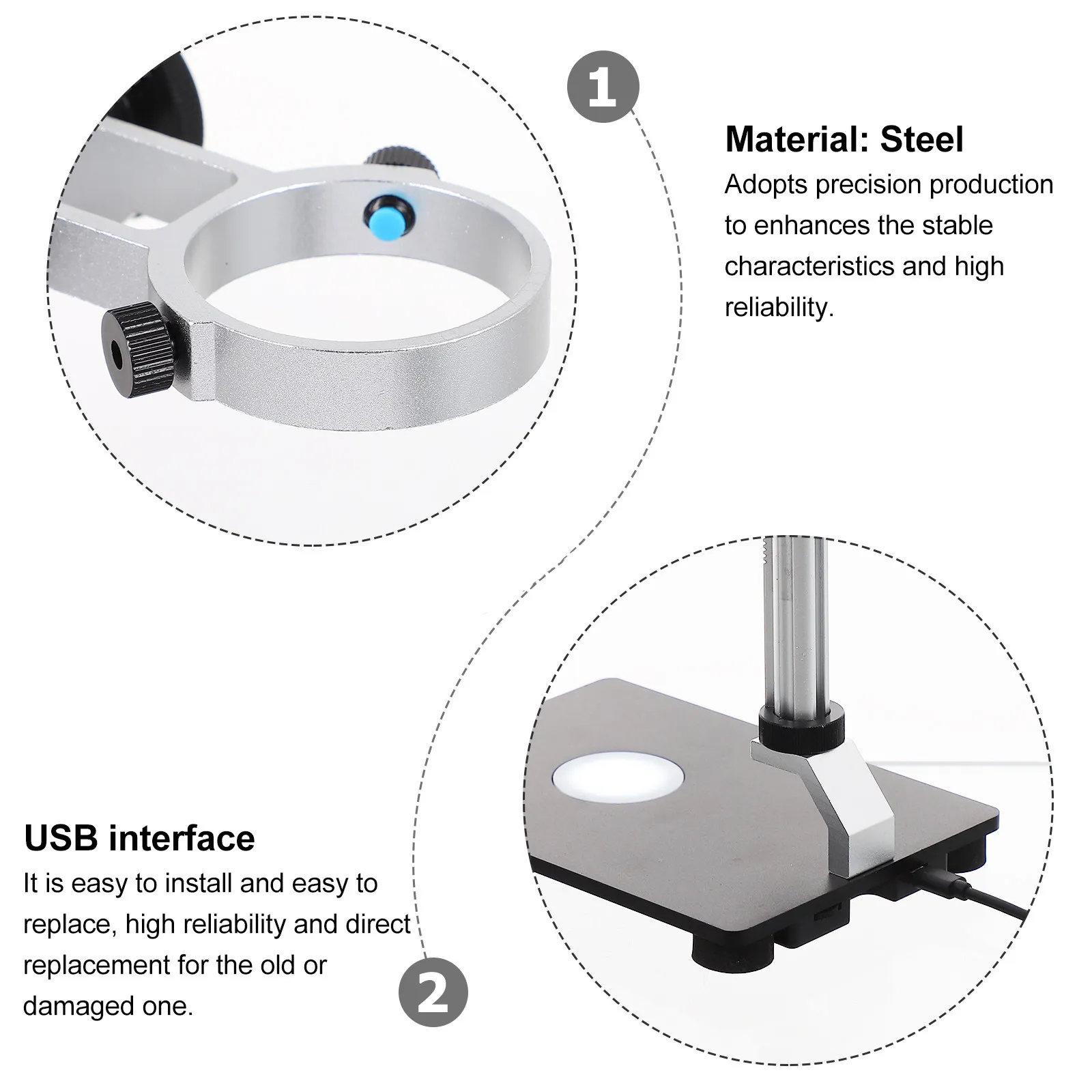 

1Pcs Microscope Lifting Stand High Reliability Bracket with Precise Adjustment for Microscope and Industrial Camera Use
