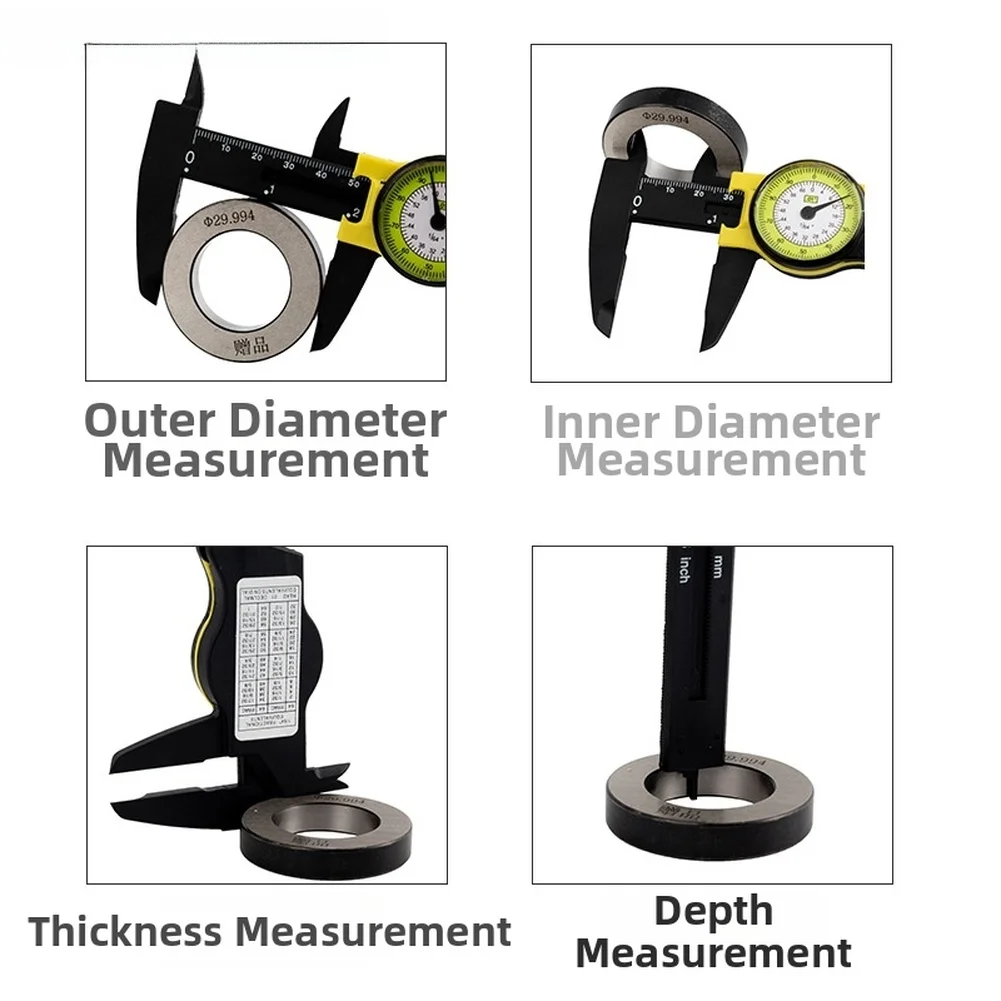 Lightweight Plastic Caliper 150mm for Everyday Measurement Tasks Including Inner Diameter Outer Diameter and Depth