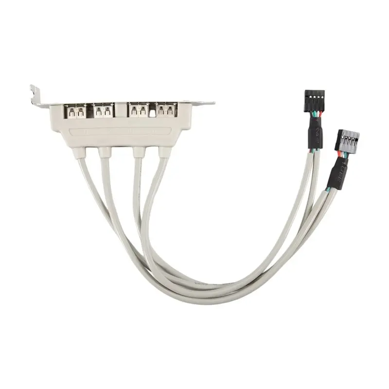 Superior Mainboard 4 Port USB 2.0 To 9 Pin Header Bracket Extension Cable