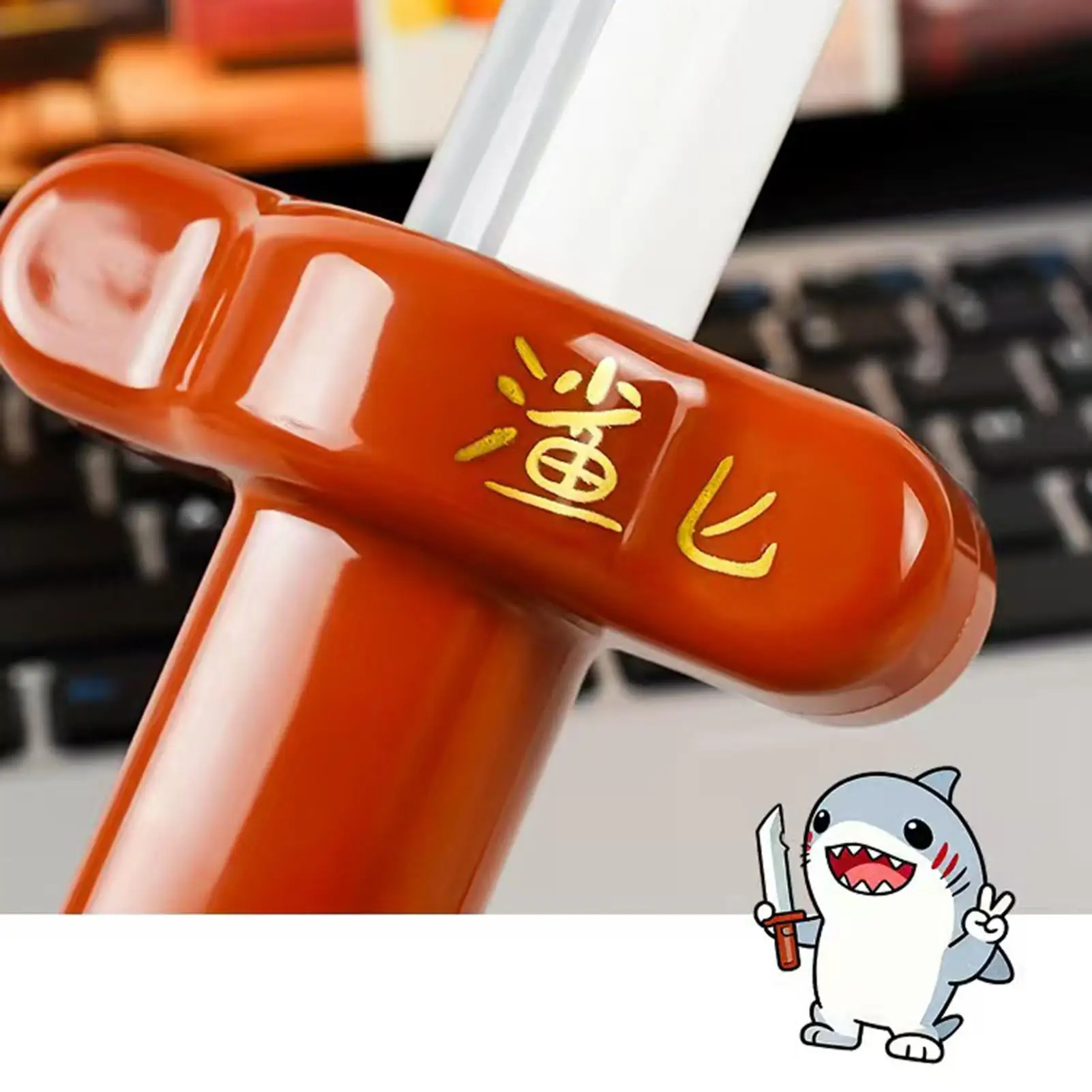 Varinha retrátil brinquedo realista tubarão design prop retração brinquedo cortador para casa interior ao ar livre festa de aniversário feriado dia das bruxas