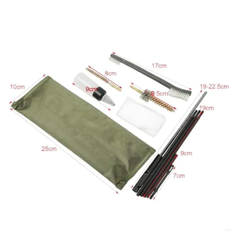

C4DE 10Pcs/pack Rifle Gun Cleaning Kit Brushes Rod Nylon Pouch Airsoft Shotgun Pistol Cleaner for 223 22LR Hunting Outdoors