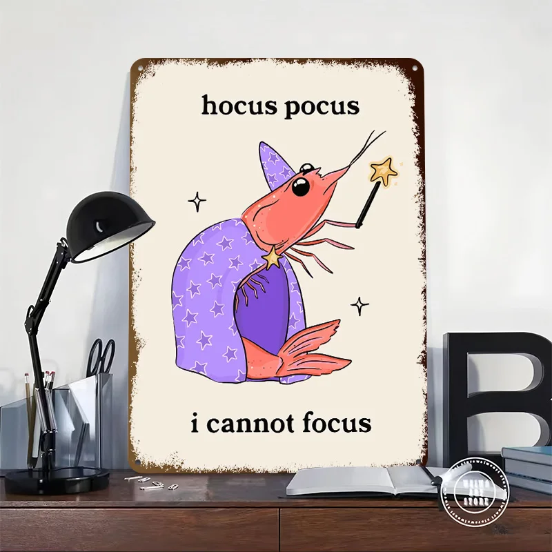 Wizard Shrimp With Magic Wand Metal Poster Perfect Gift for Fans Lovers Personalized Wall Art Metal Sign for Garage Accessories