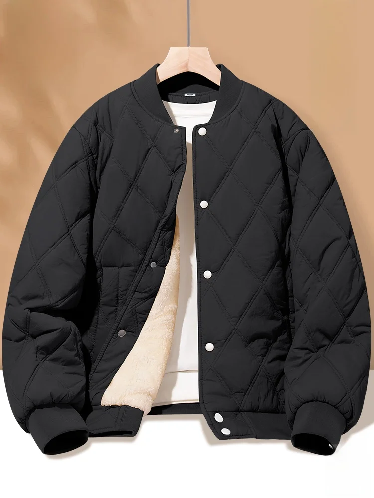 

Fce Lined Baseball Jaet Men's Youth Student Lamb Velvet Coat Thiened Winter Cotton Clothes Large Mouth Monkey