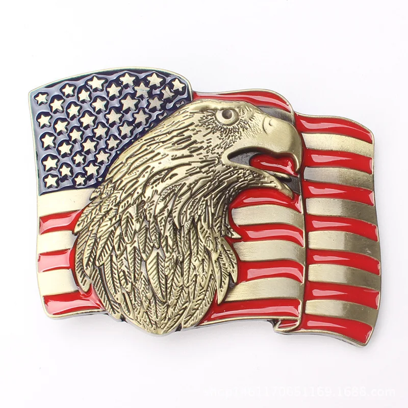 American Flag Haliaeetus Leucocentrus Belt Buckle, Smooth Components, Metal, 3D, ALLOY, Decorative Waistband, Cloth Accessories