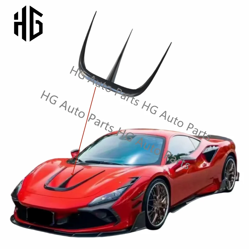 

Car Styling Carbon Fiber Engine Cover Parts For Ferrari F8 MSY Style Hood Intake Air Scoop Bay Vent Trims Car Accessories