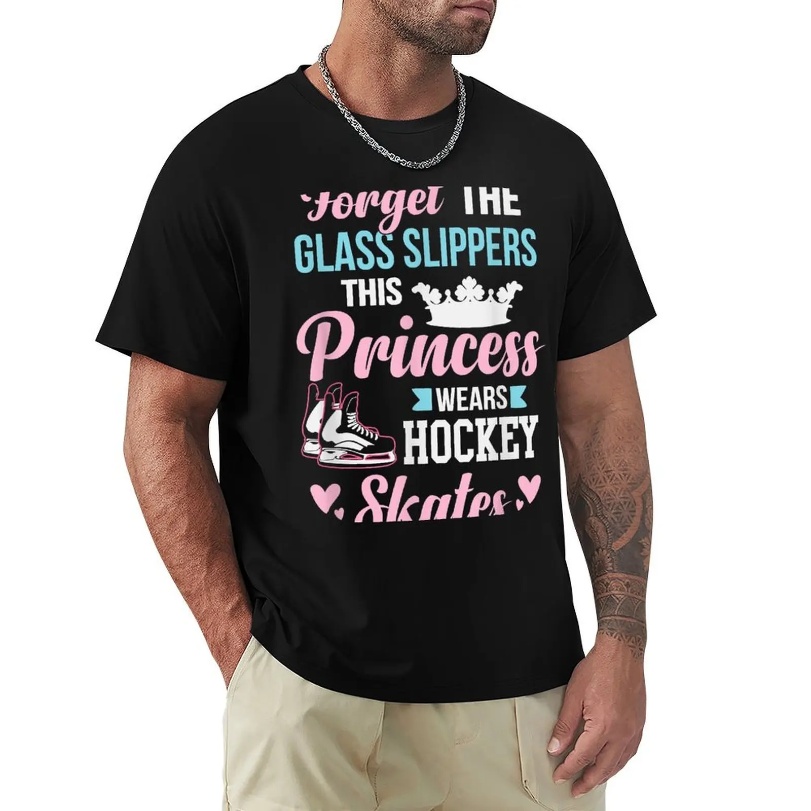 Girls Ice Hockey His Princess Wears Hockey Skates T-Shirt hippie clothes Aesthetic clothing mens t shirt graphic