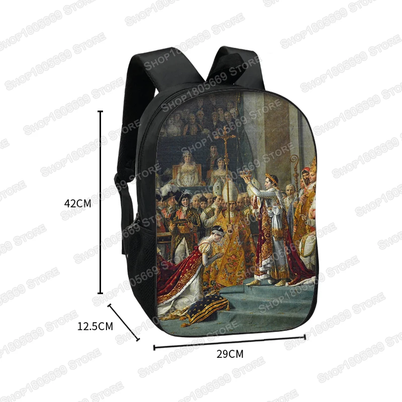 Emperor Napoleon Bonaparte Portrait Backpack Napoleon Sea Rucksack L Shoulder Bag for Travel Teenage Daypack School Bags Bookbag