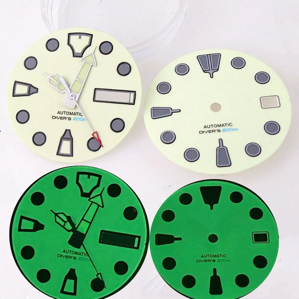 

29mm Sterile Full Luminous Light Green Watch Dial Fit Japan NH35A NH36A 7S26