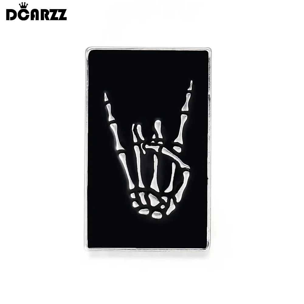 DCARZZ Black Enamel Lapel Pin Brooch Medical Adduction Skeleton Badge Jewelry Pins Metal Small Backpack Women Accessories Gift