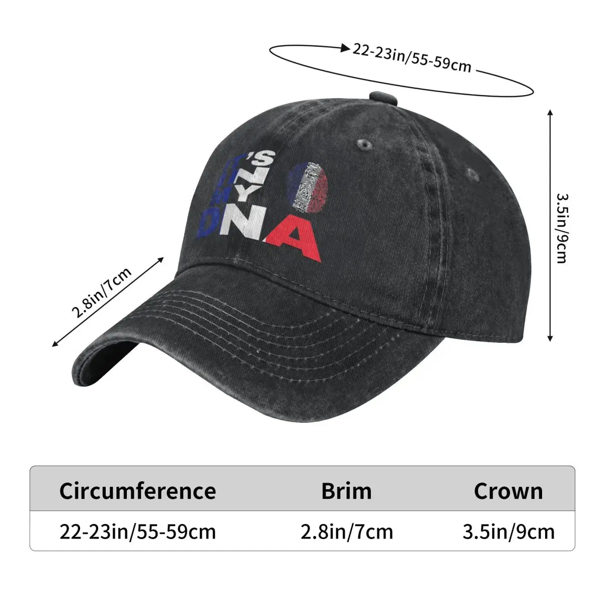 Francia está en mi gorra de béisbol lavada Dna bandera francesa Hip Hop papá sombreros verano mujeres hombres caza protección solar gorra Snapback