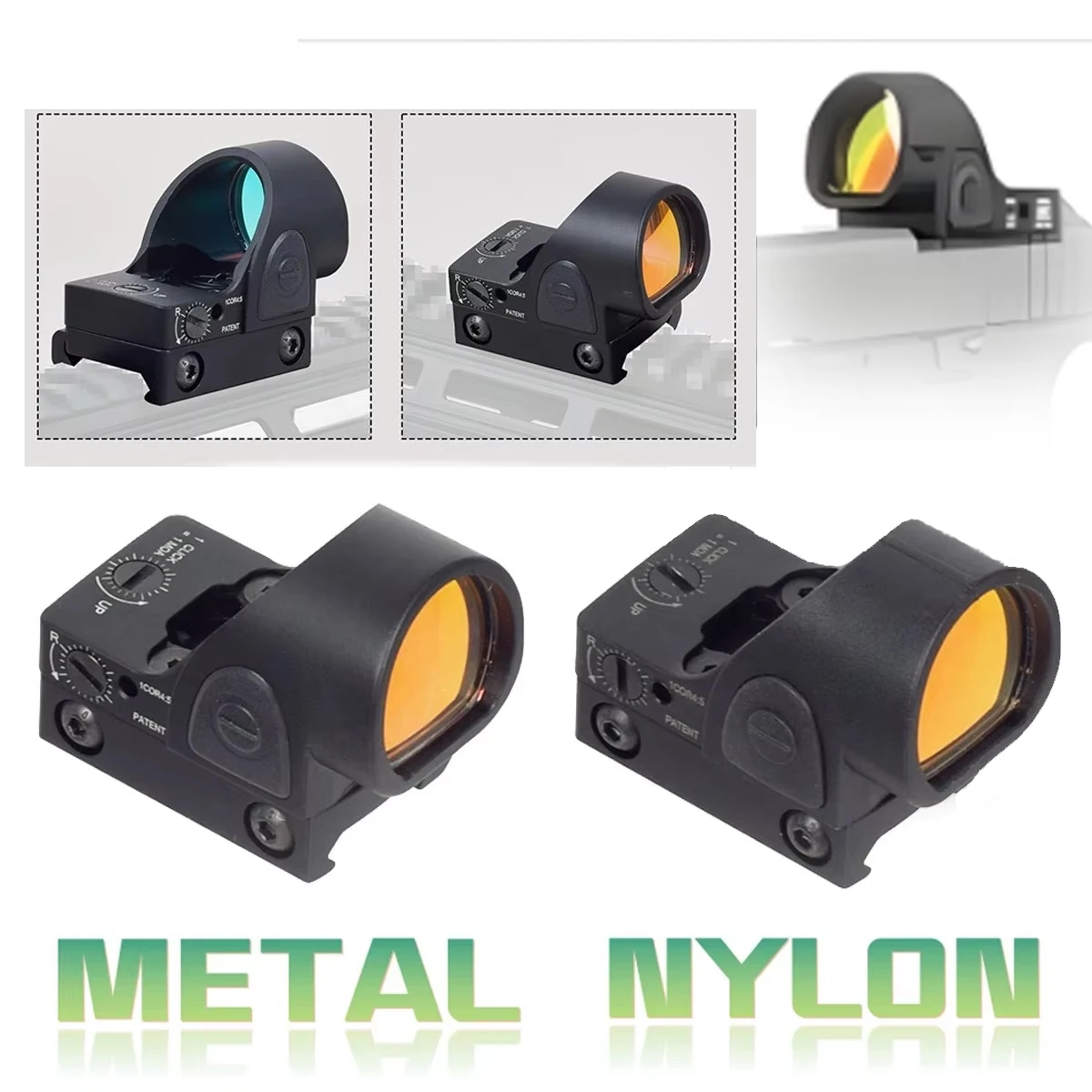 Tactical Red Dot Sight Scope Metal Nylon Material fit for Glock 17 19 9x19mm 20mm Practice  Scope Hunting