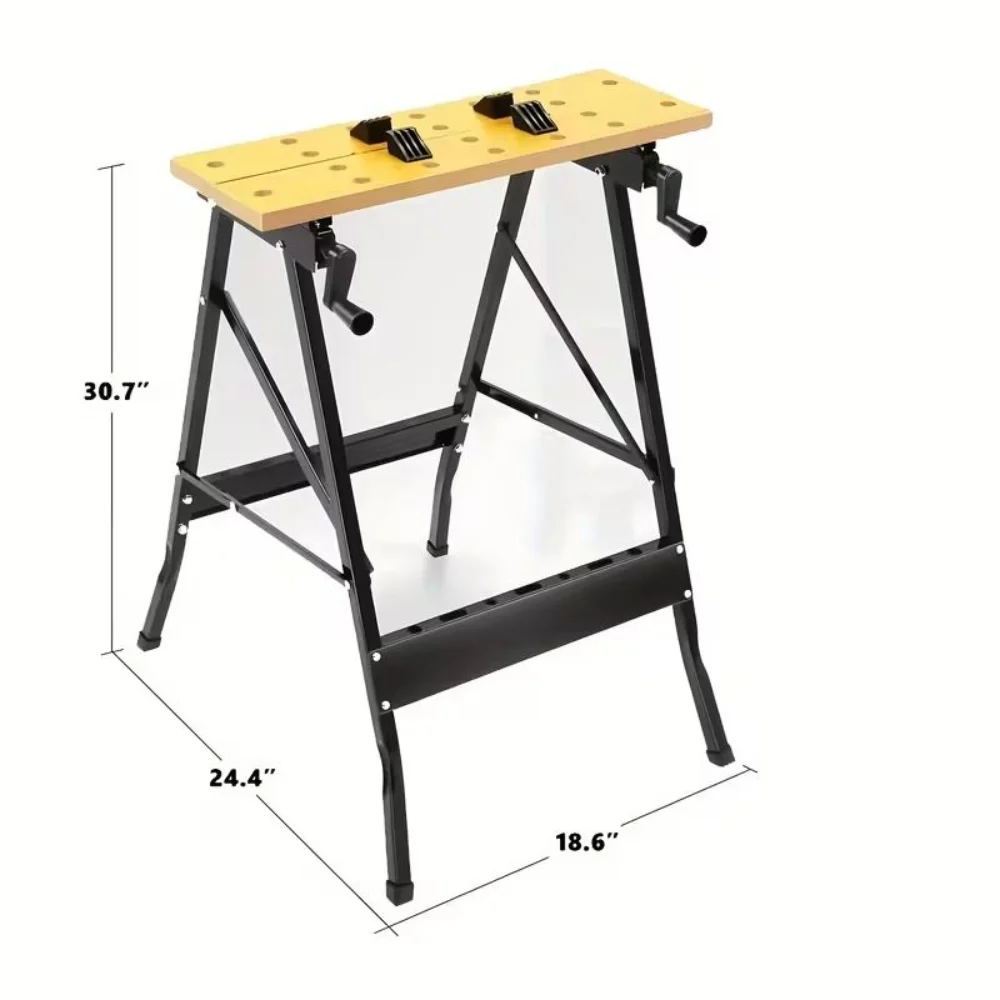 Banco de Trabajo Plegable Portátil, Mesa de Carpintería Ligera con Estructura Resistente, Banco Compacto para Bricolaje, para Reparaciones y Proyectos en Garaje/Taller/Hogar, 1 Pieza