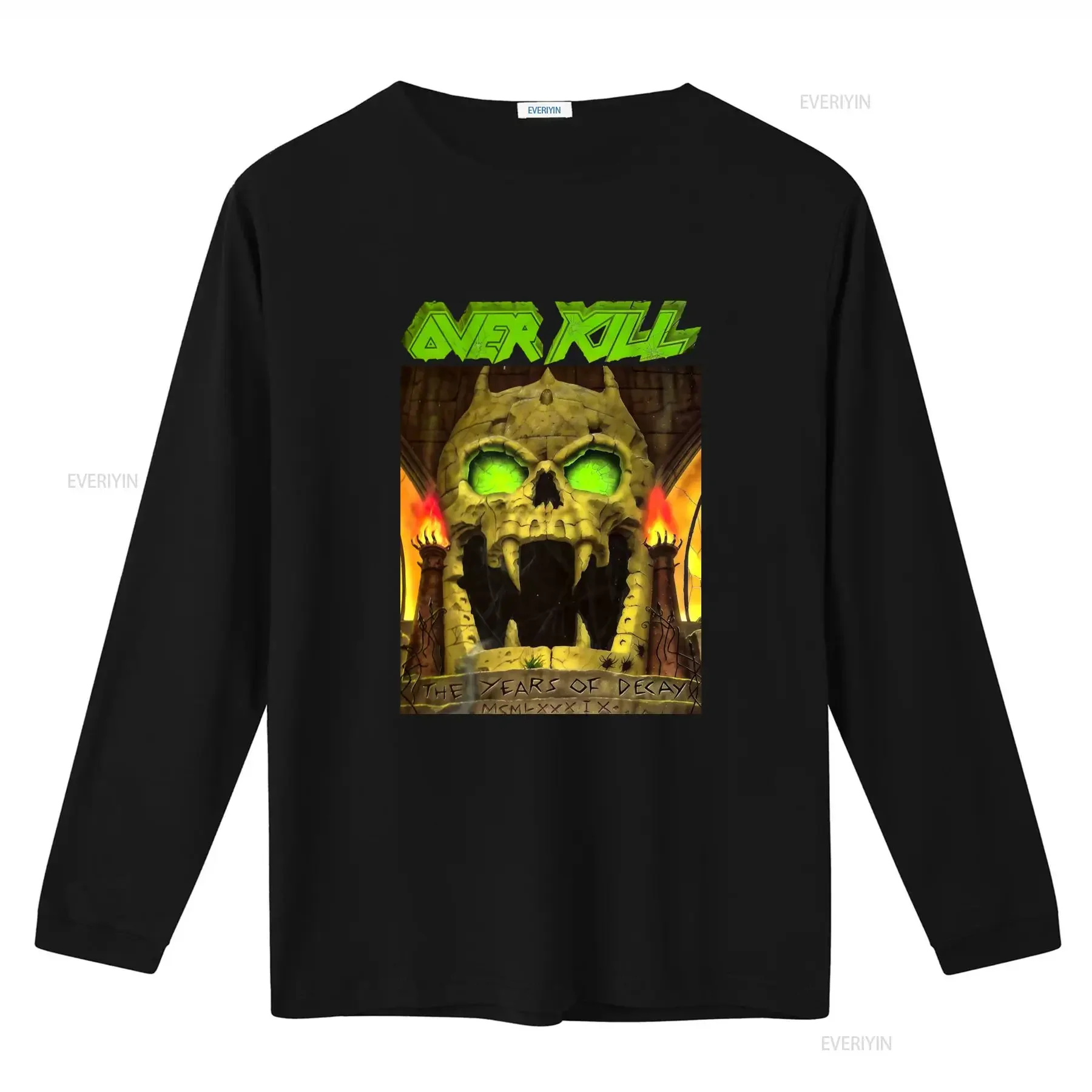 OVERKILL Band Vintage Years Of Decay Tour Concert T Shirt Men S 4XL Black UR102 vintage Washed Casual Versatile homme