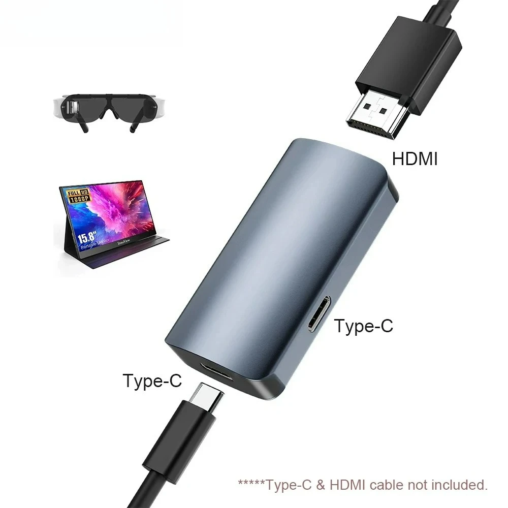 

Для преобразователя HDMI в тип C 4K60HZ адаптер HDMI в USB C, совместимый с RayNeo, XREAL Air, Rokid Air, база переключателя, SteamDeckBase
