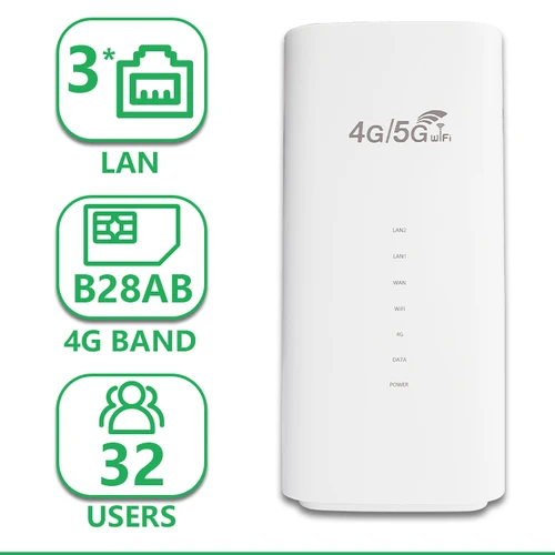 OPTFOCUS 4G LTE 모뎀, 300Mbps 3 LAN 와이파이 SIM 카드, 4G gsm 모뎀, VPN B28 포함 LTE CPE, 미국 유럽 지원 