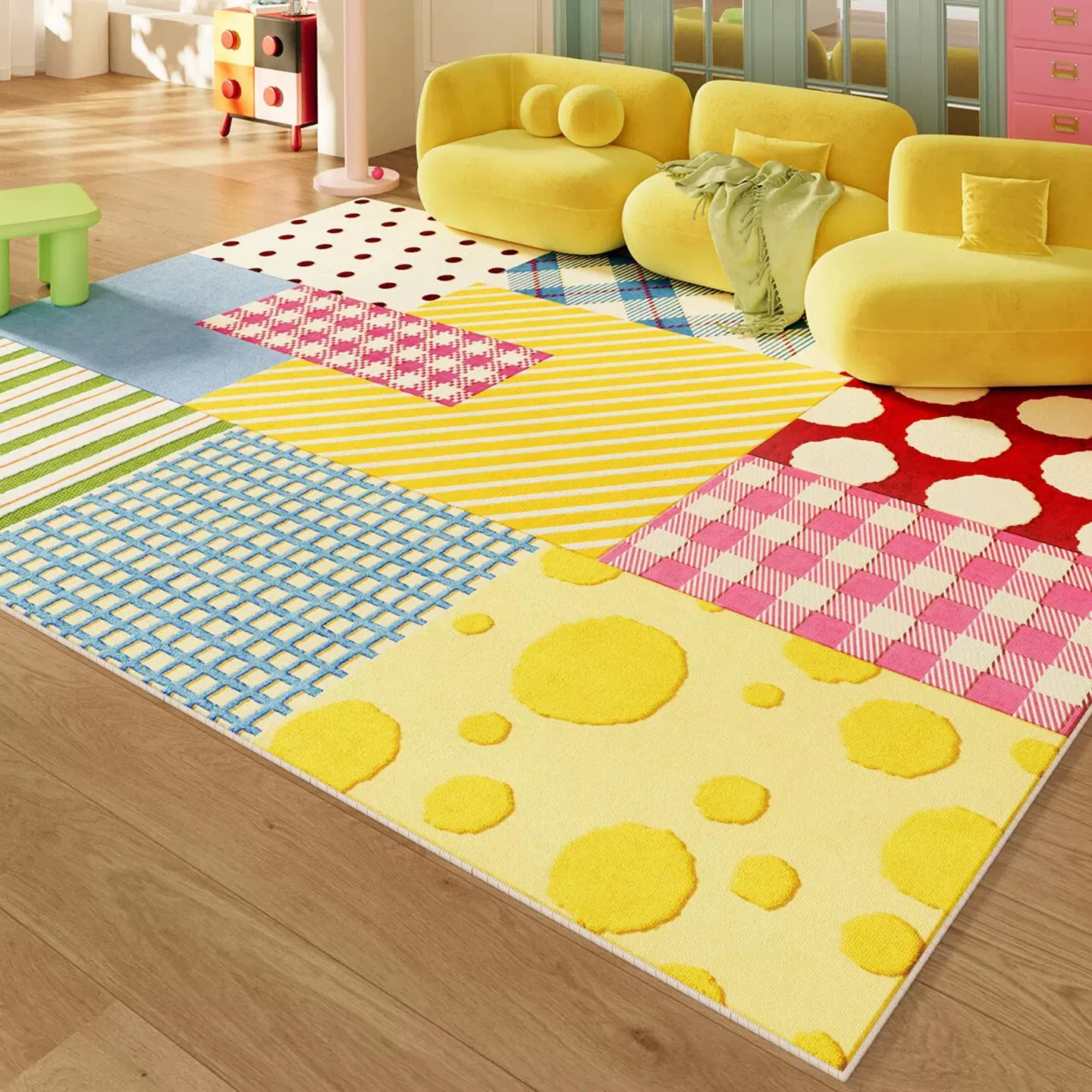 Bauhaus Dopamine Rugs for Living Room Large Area Carpet Waterproof Easy Clean Non-slip Floor Mat Coffee Tables Rug Bedroom Mats