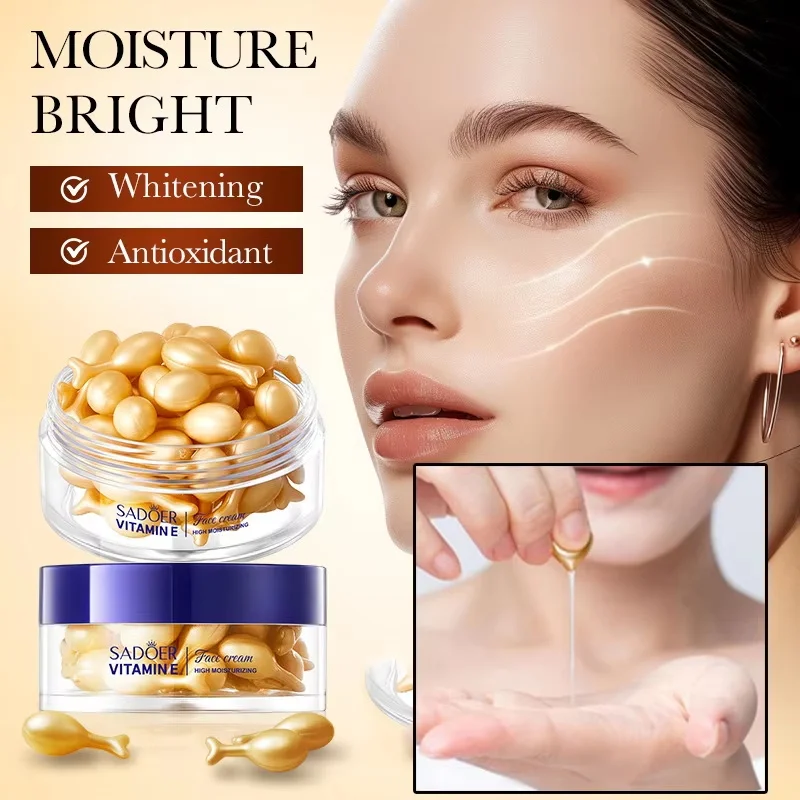 30 Stück Kapseln Vitamin E Gesicht Essenz Morgen & Nacht Aufhellung Schrumpfen Poren Anti Falten Alterung Sommersprossen Reparatur Hautpflege Serum