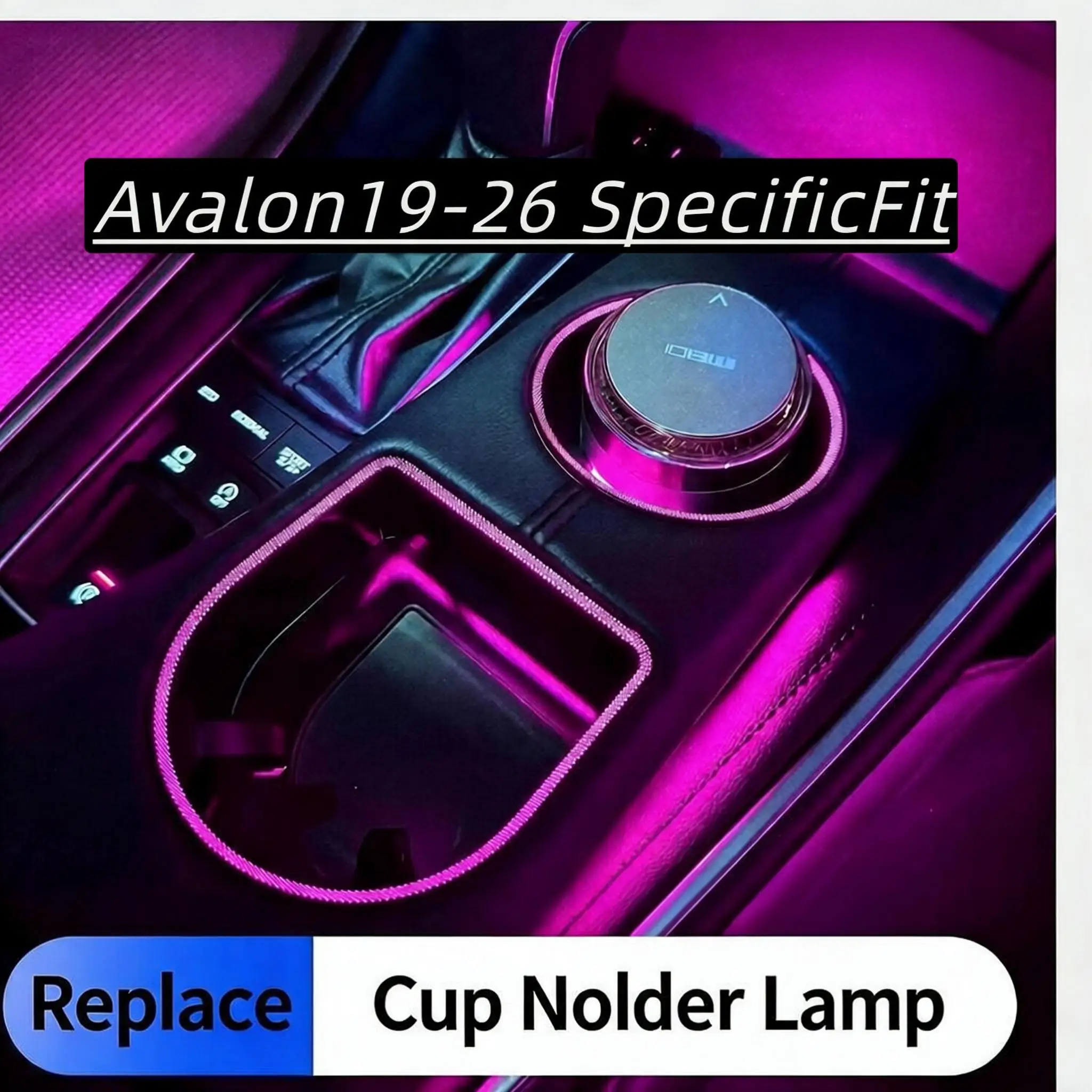 Cup Holder Ambient Light Kit LED Interior Trim Lamp for Toyota Avalon 2019 2020 2021 2022 2023 2024 2025 2026 Specific Fit Ca