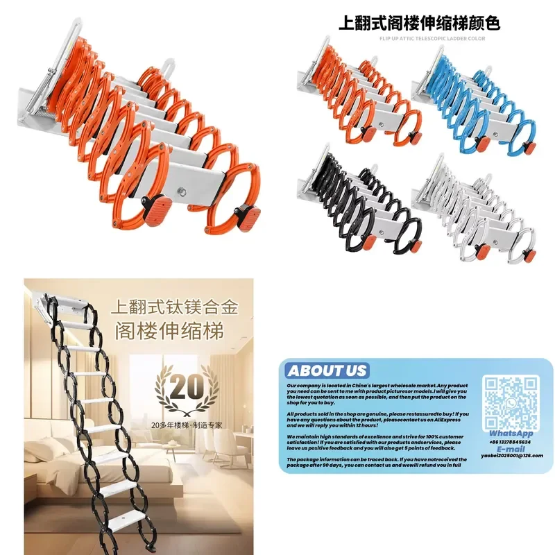 20262026for Upturned Attic Telescopic Stairs Household Indoor Thickened Duplex Villa Invisible Lifting and Stretching Ladder