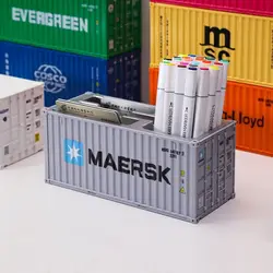 Ornaments 1:30 Shipping Container Creative Business Card Organizer Desktop Stationery Storage Box Decorative Pen Holder