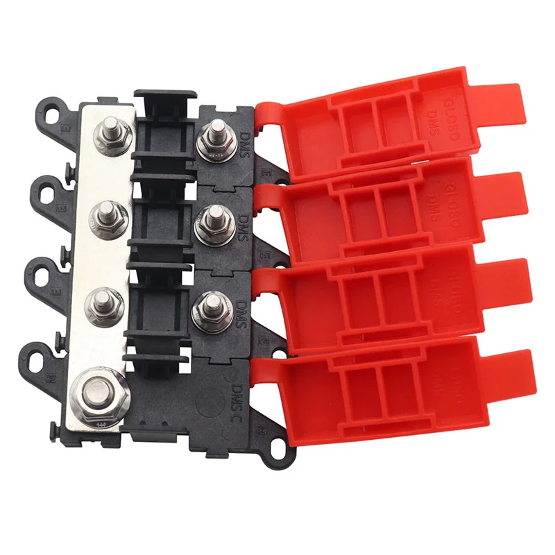 200A Power Distribution 3-Way Block With MIDI Fuse Holder For Marine SUV, Car, Truck, And RV