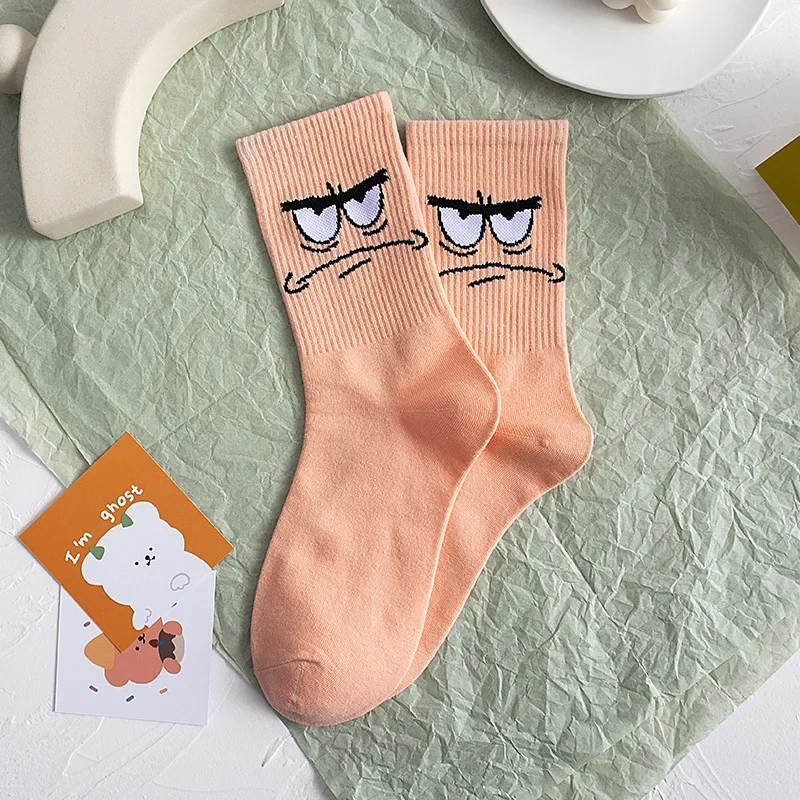 Cartoon SpongeBobs Women\'s Socks High Quality Fashion Men\'s Women Sock Printed Casual Hip-Hop Personality Adult Couple Stockings