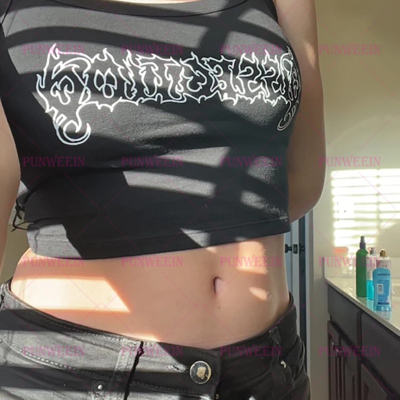 

Футболка Sweetheart Dissection в готическом стиле в стиле панк Harajuku Vinatge Black Death Rock Metal Concert Summer Chic Y2K Клубные топы на бретелях в стиле гранж