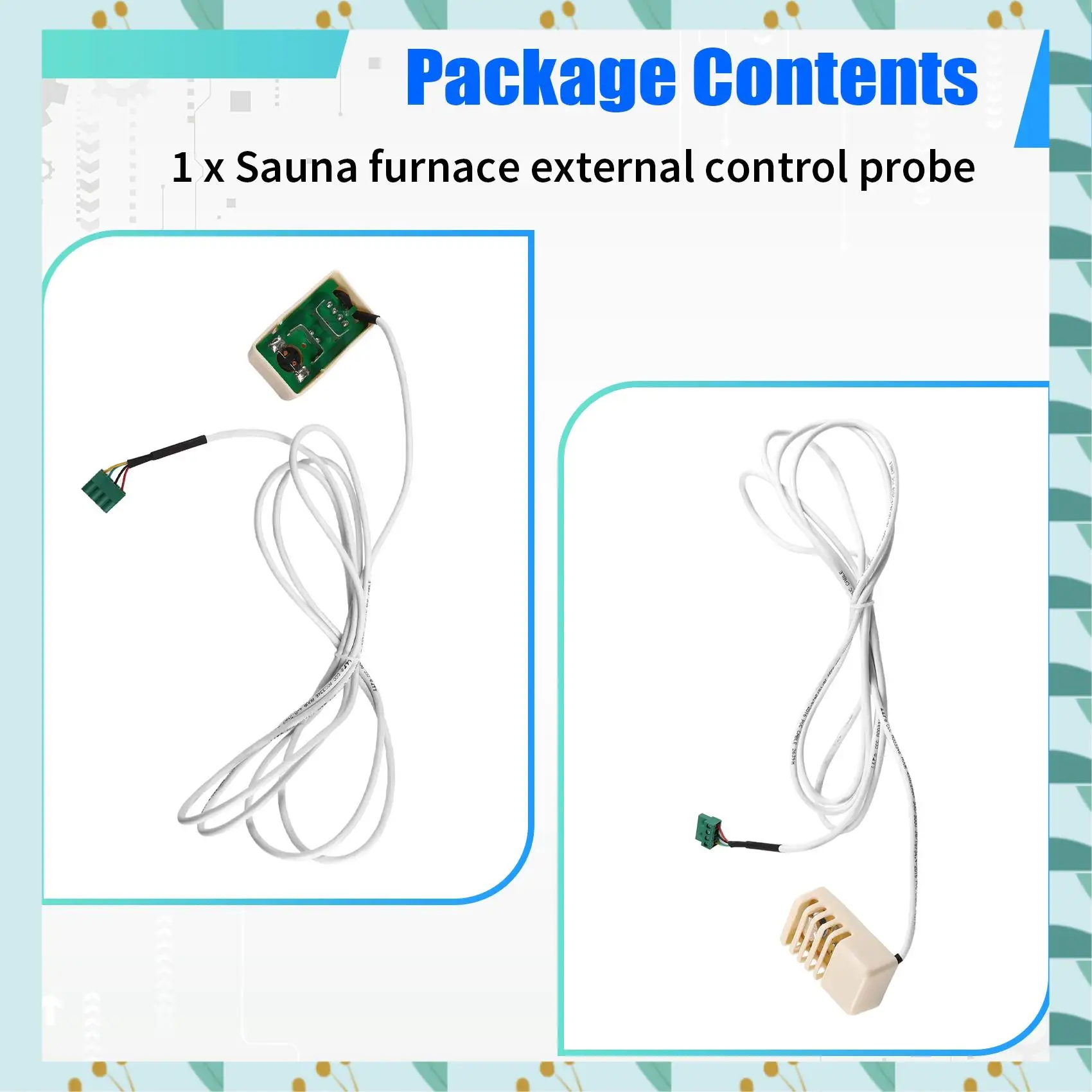 A71P Sauna Furnace External Control Probe Wire Temperature Control Probe Sauna Room External Control Sensor Probe