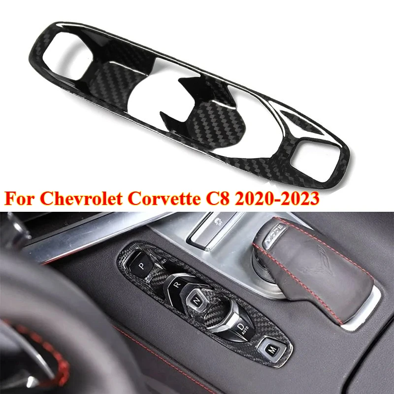 

1PCS Car Gearshift Bezel Panel Button Decorative Sticker for Chevrolet Corvette C8 2020-2023 Car Carbon Fiber Interio