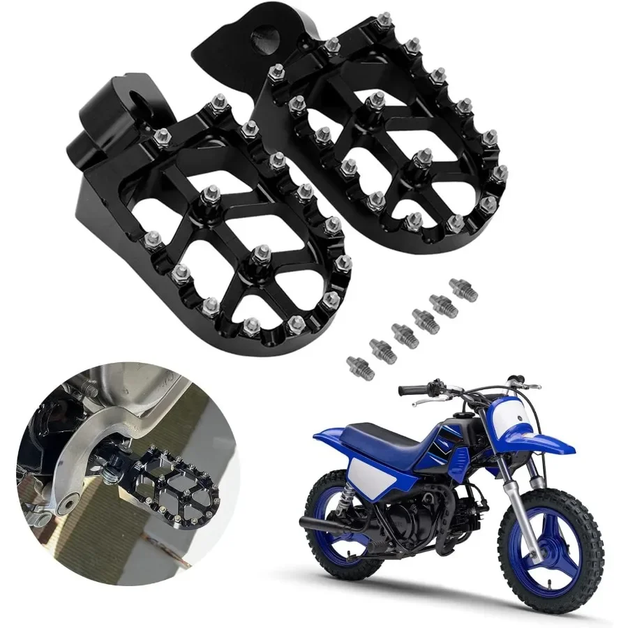 

Motorcycle Foot Pegs Footpeg Pedals FootRest for PW50 19812023 PW80 19832006 Pit Dirt Bike Black Durable and Adjustable Foot Re