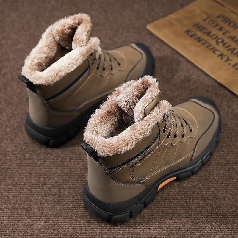 Winter Shoes Men New High Top Sneakers For Men Warmed Snow Sneakers Boots Warmed Hiking Shoes Male