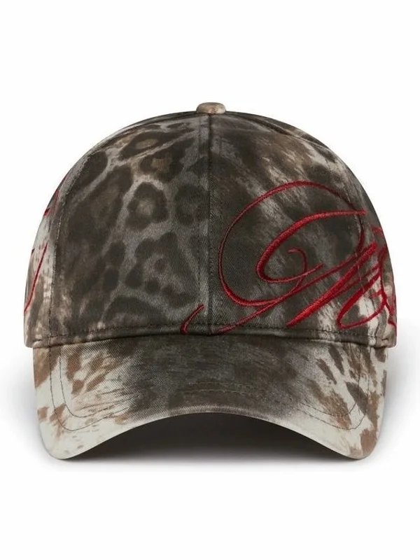 Mowalola Leopard Print Baseball Cap Y2K Street Style Adjustable
