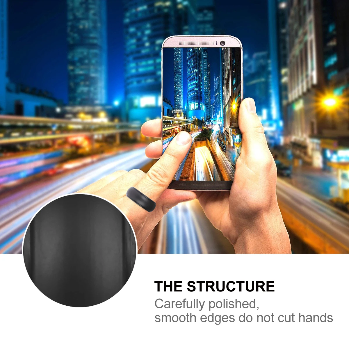 

1Pcs Silicone Rings Black Size 11 Odorless Latex Free Grip Strength Training Exercisers Hand Grip Rings Sports Accessories