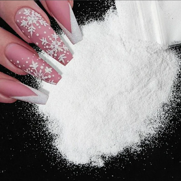 50g açúcar prego glitter em pó branco preto casaco de lã arte do prego pó pigmento poeira para o inverno dia das bruxas natal manicure decoração