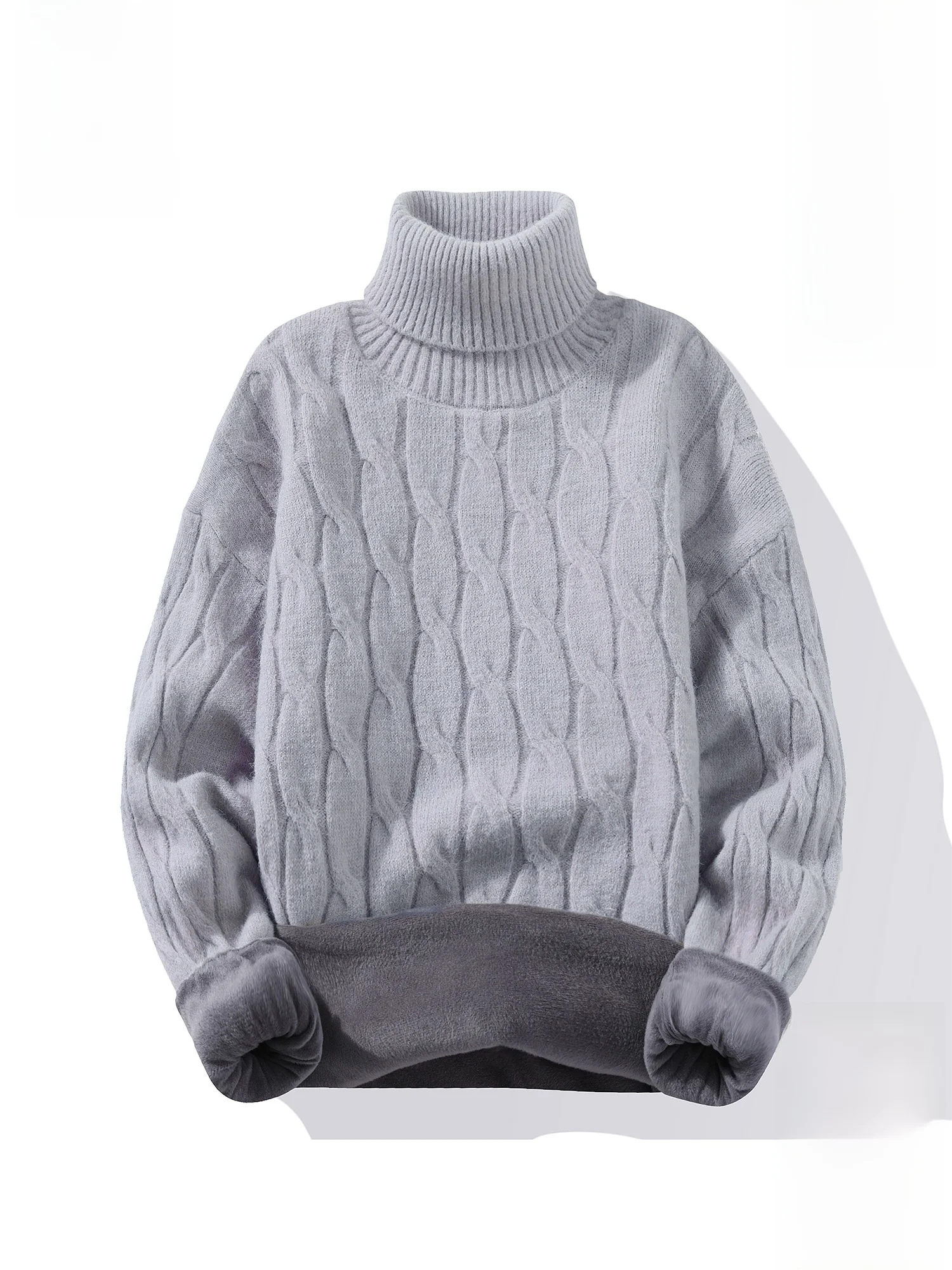 

PaulFrank Thiened Fce High Collar Knitted Sweater Casual Sle Men's Winter Warm Top Casual Loose Fit Polyester Fiber