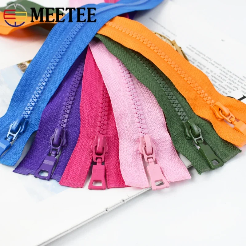 Meetee 5Pcs 5# 30-90cm Resin Zippers Bags Pocket Open-End Zip Jacket Garment Decor Zips Repair Kit DIY Tailor Crafts Accessories