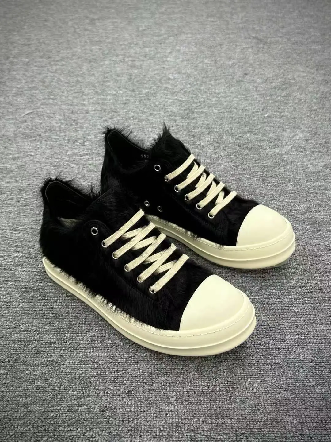 

Кроссовки унисекс Black Horse Fur Casual из натуральной кожи, низкие, розовые, на шнуровке, с толстой подошвой, дизайнерские, люксовые, плоские