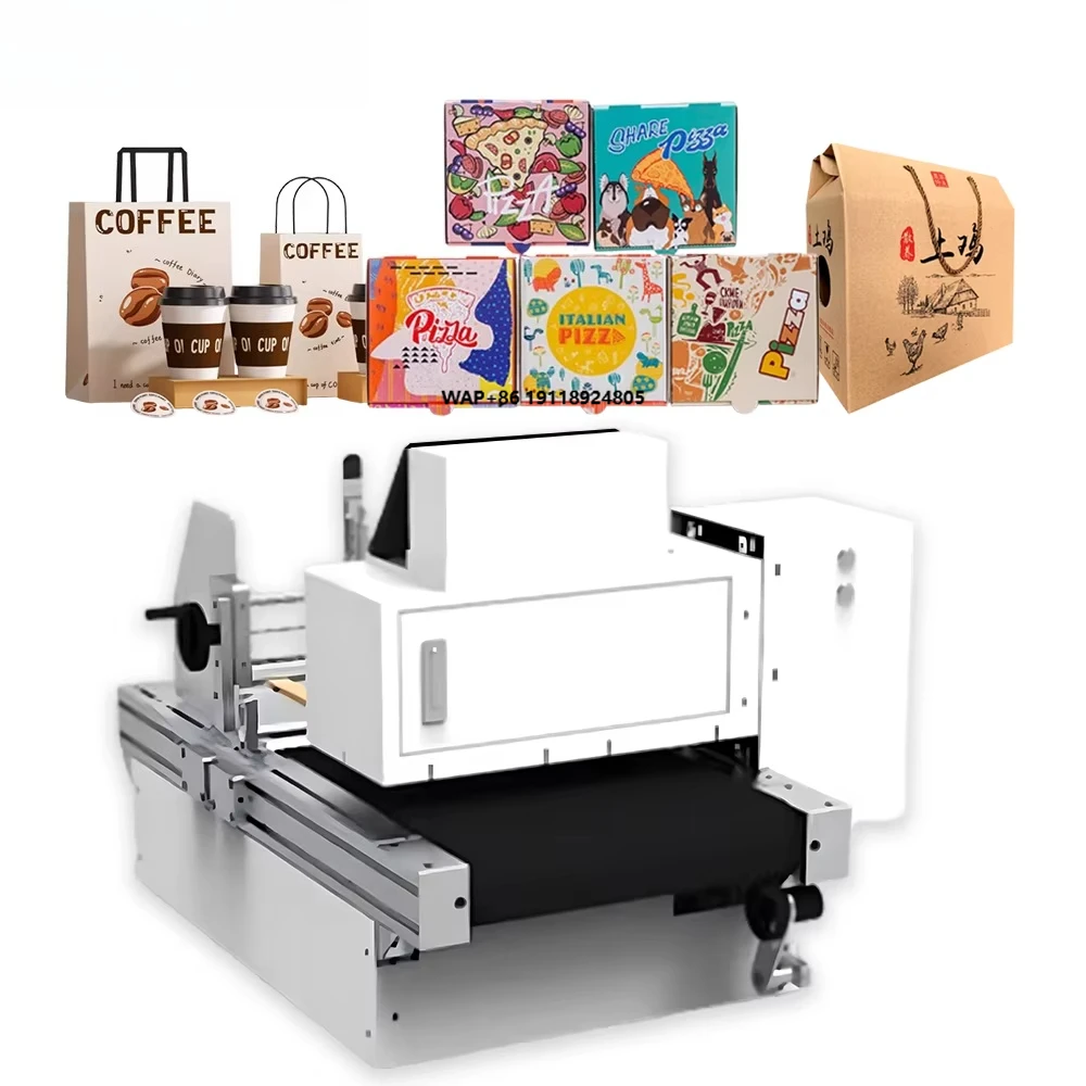 A3 Flatbed Inkjet Printer with Print Head for Labeling Paper Cups Napkins Pizza Boxes Fan Sheets Pigment Ink Compatible