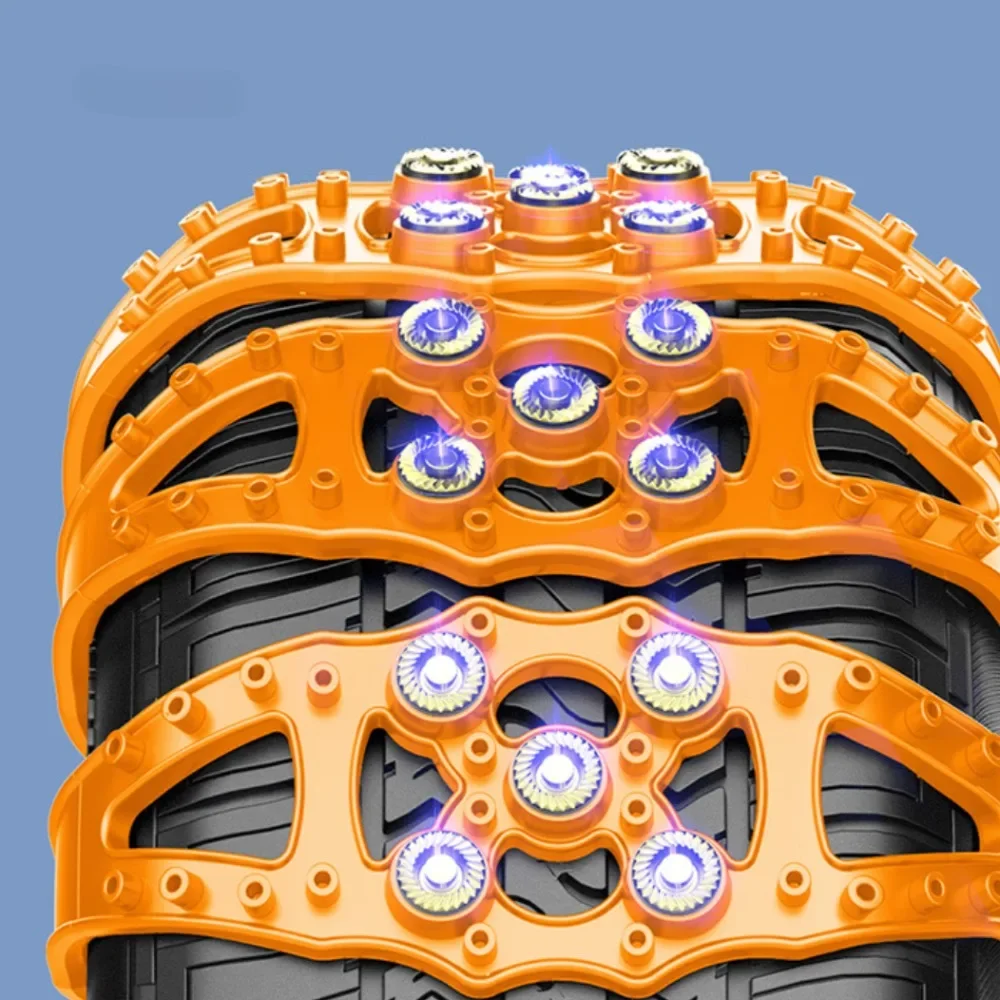 سلاسل إطارات السيارة العالمية سلسلة عجلة الثلج الشتوية في الهواء الطلق إطارات الثلج في حالات الطوارئ الأخاديد المزدوجة سلاسل المضادة للانزلاق #3