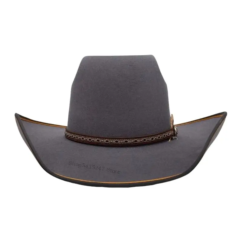 

Vintage Inspired Felt Cowboy Hat Breathable Construction Comfortable Outdoor Hat for Adults and Youth