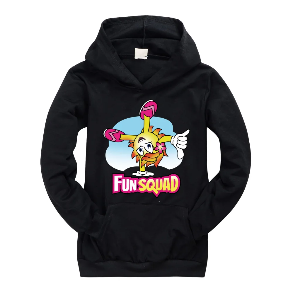 New Boys Pocket Hooded Girls T-Shirt Fun Squad Gaming Kids Casual Sweatershirt Child Clothes Cotton Birthday Girl Costume 3-16Y