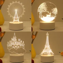 1pc Night Light Creative Acrylic Bedroom Bedside LED Table Lamp Holiday Event Gift System Gifts