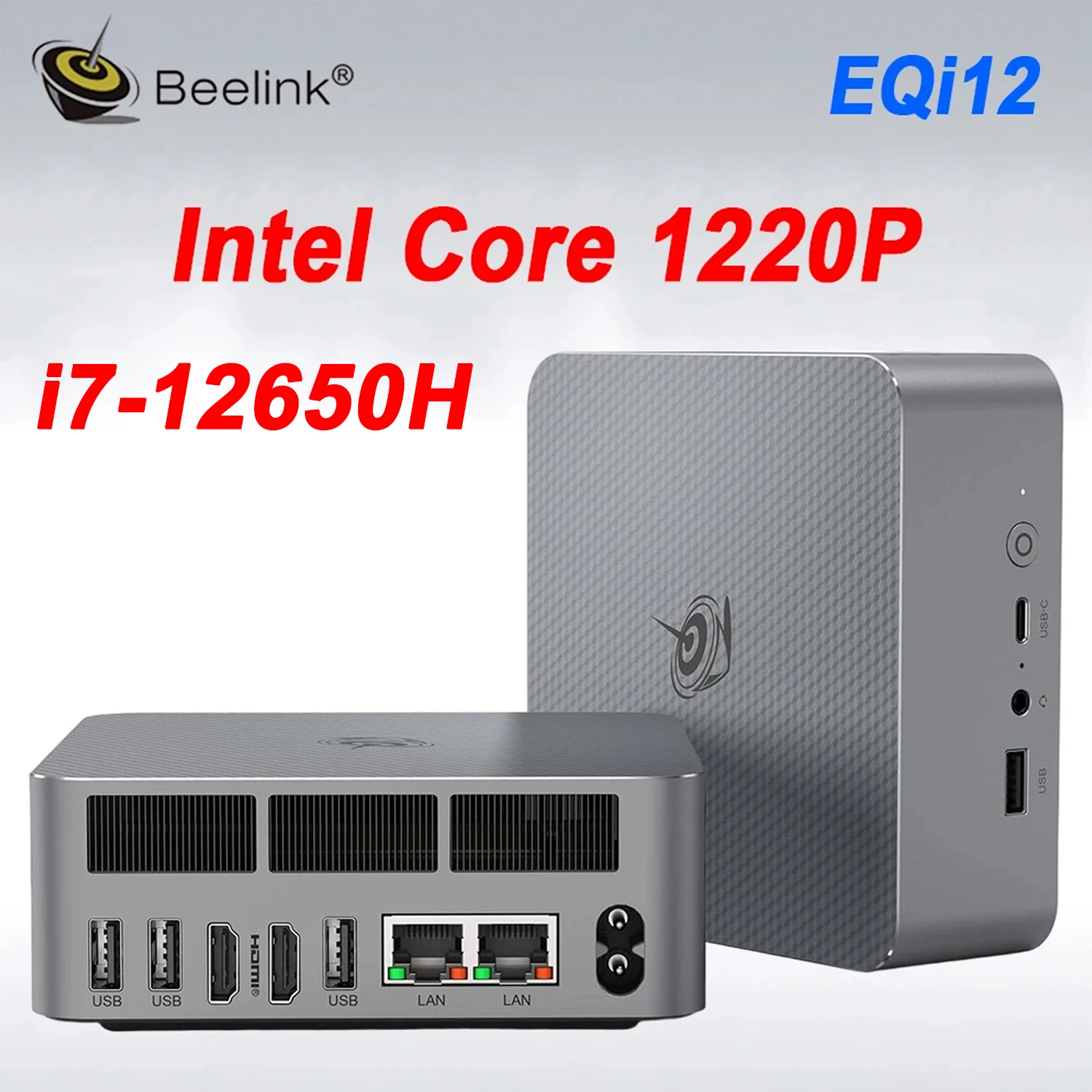 Beelink EQi12 Intel Core 1220P/i7-12650H Mini PC LPDDR5 16GB 500GB
