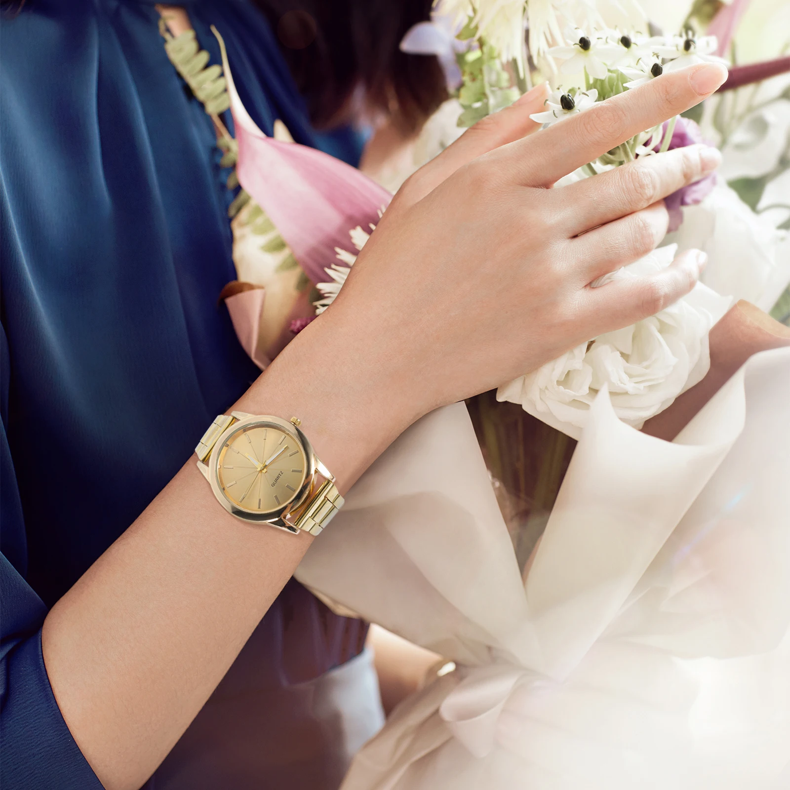 

Ladies' Stainless Steel Quartz Watch Elegant Business Women Dress Watch For Valentine’S Day Christmas Birthday Gift