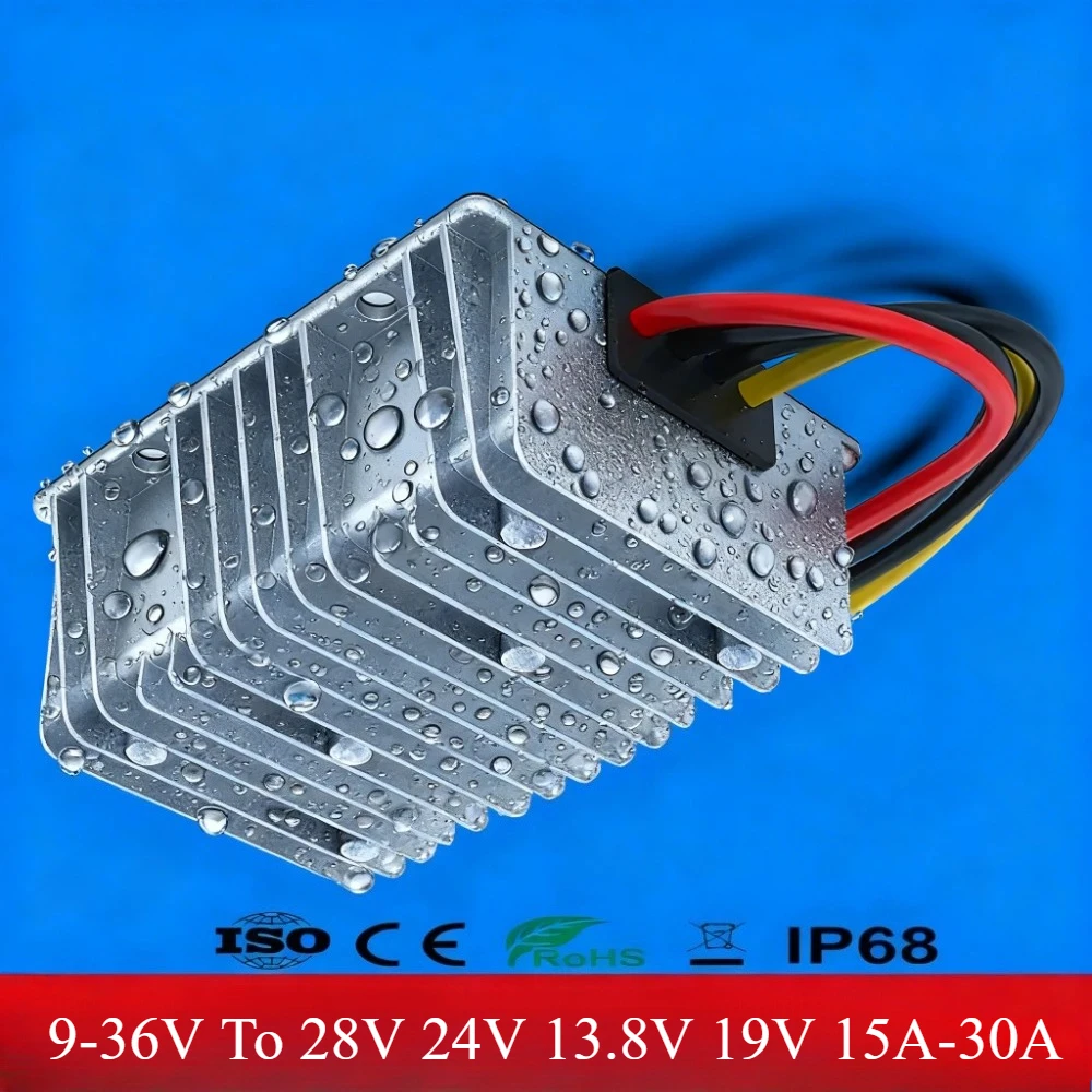 

DC To DC Boost Buck Converter Voltage 12V 24V 9-36V To 28V 24V 13.8V 19V 15A 20A 21A 26A 30A Stabilizer Regulator Waterproof CE