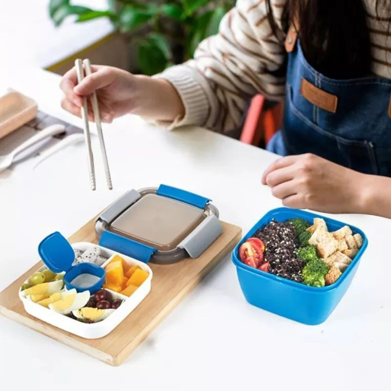 1 Piece 1500ml Salad Lunch Box Lunch Box Portable Meal Preparation Container for Food, Fruits, and Snacks for Office Students